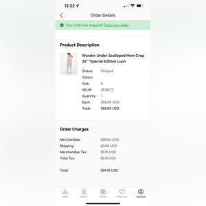 Lululemon size 6, Wunder Under Special edition, scalloped hem